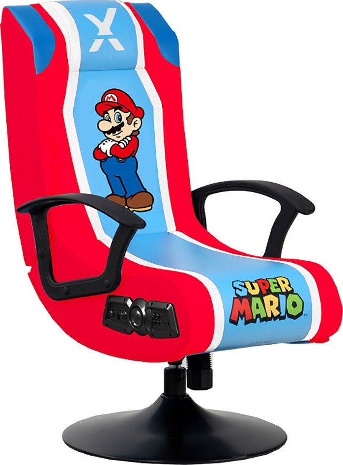 X-Rocker Nintendo Super Mario Pedestal Folding Chair with 2.1 Audio Built-In Mario Gaming Chair | 2020108 Xrocker Chair Gamers Point