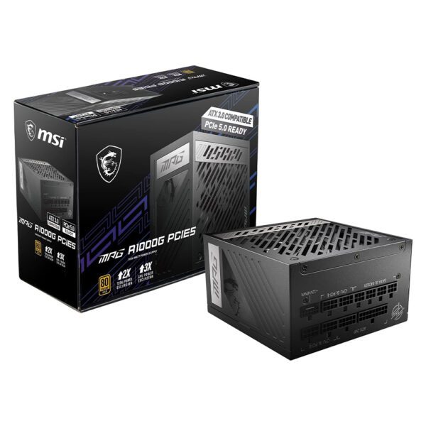 MSI MPG A1000GL PCIE5 Power Supply,1000W, 80 Plus Gold, ATX 3.0 - BAHRAIN Power Supply (PSU) Gamers Point 78.000