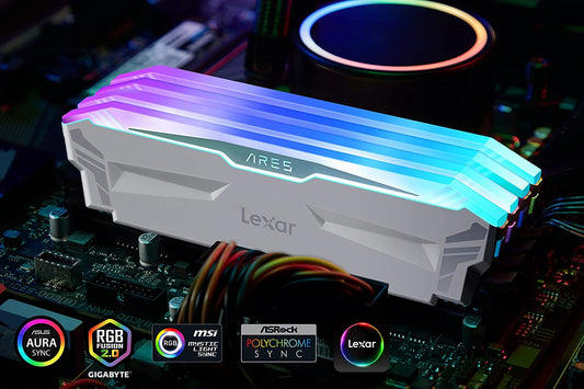 Lexar ARES RGB DDR4 RAM 16GB Kit (8GB x 2) 3866 MHz - White - BAHRAIN RAM Gamers Point 36.000