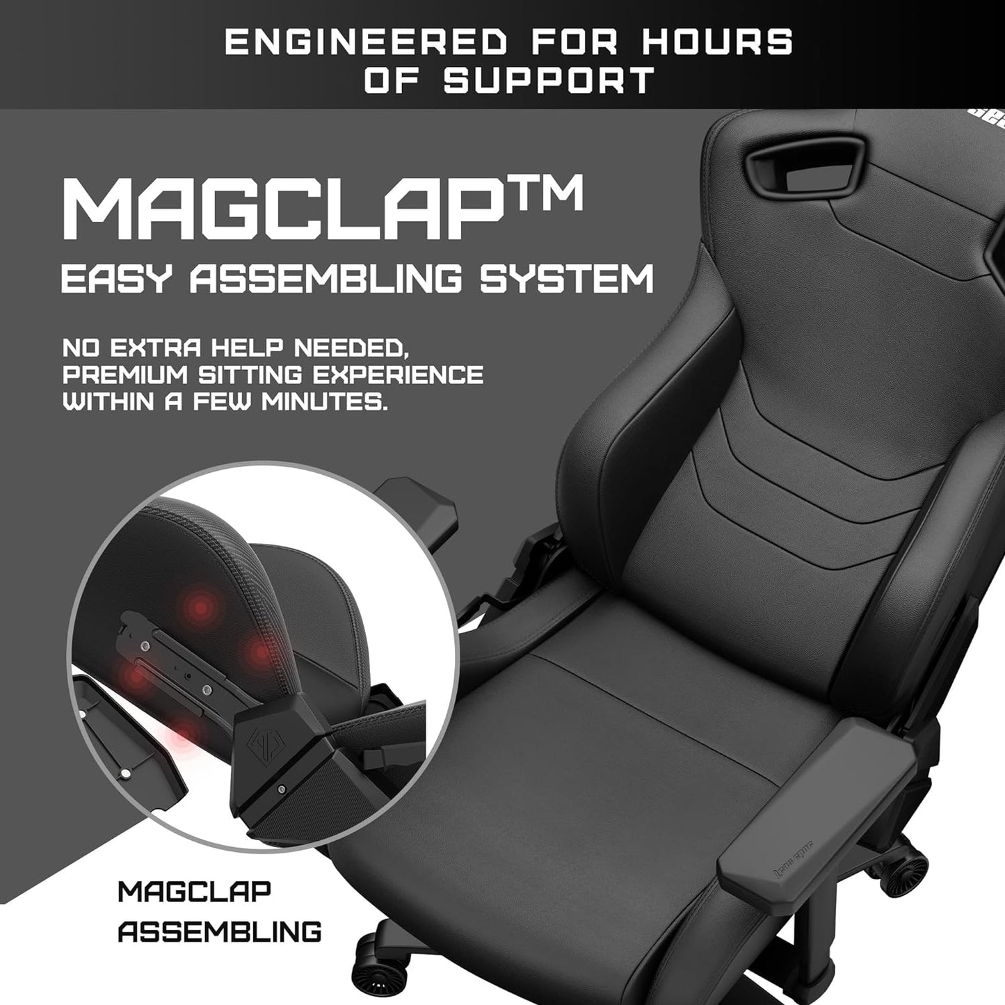 Anda Seat Kaiser Frontier Black Leather Gaming Chair - XL Premium ANDA Chair Gamers Point