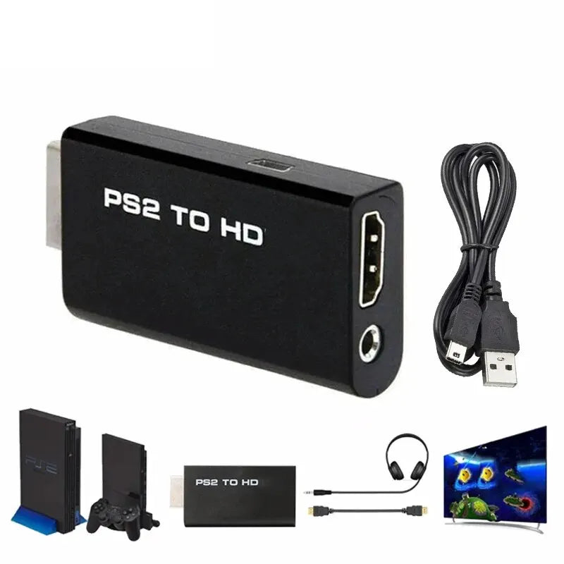 Hdmi To Ps2 Compatible Converter Adapter Audio And Video With 3.5mm Audio Cable Supports Pc All Ps2 480i 480p 576i Display Modes - ps2 Gamers Point 7.000