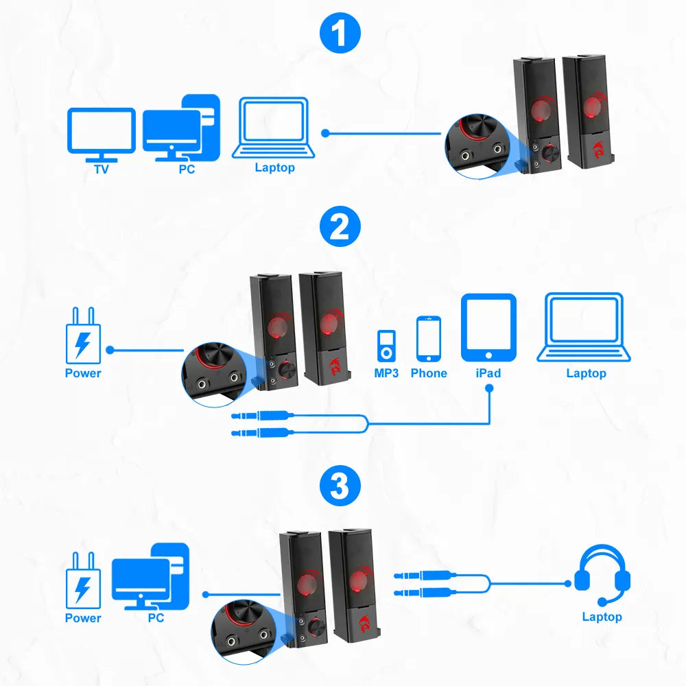 Portable Speaker Portable Speaker | Surround Sound Speakers Pc - Gs550 Aux 3.5mm - bahrain Redragon Speakers Gamers Point