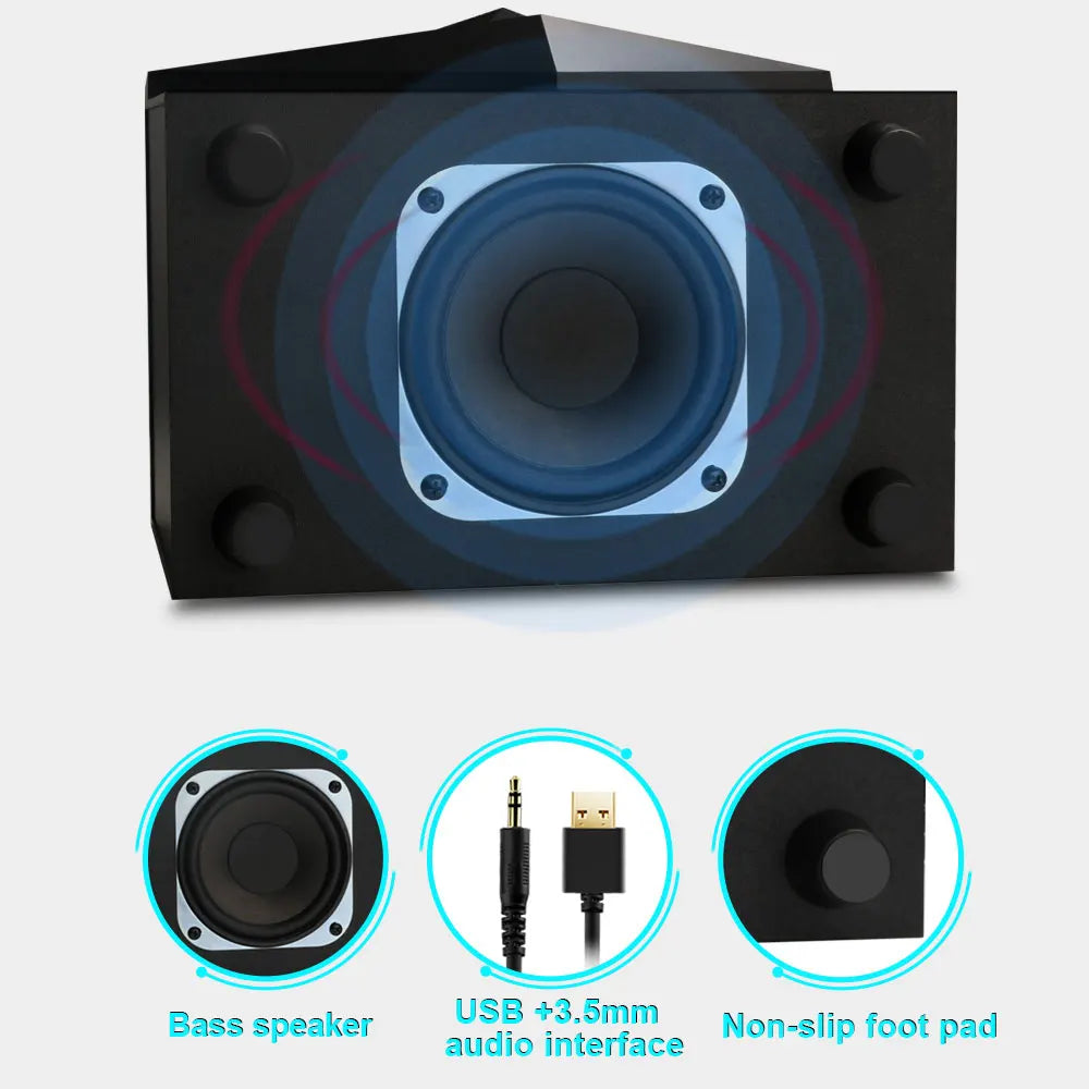 REDRAGON Toccata GS700 gaming speakers aux 3.5mm stereo surround music RGB 2.1 heavy bass sound bar for computer PC loudspeakers - bahrain Redragon Computer Speakers Gamers Point