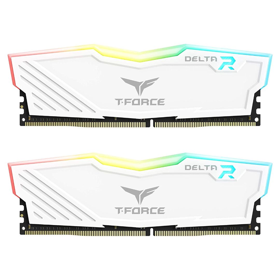 TEAMGROUP T-Force Delta RGB 32GB (16GBx2) - WHITE-3600MHZ RAM Gamers Point 52.000