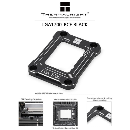 Thermalright LGA1700-BCF CPU Contact Frame Anodized Black Aluminum Stabilizer