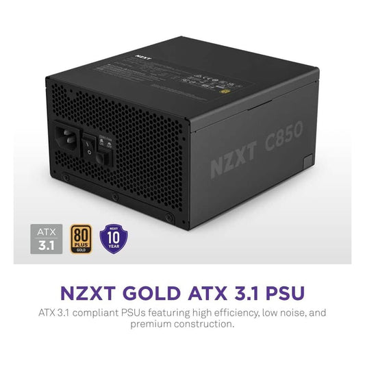 NZXT C850 Gold ATX 3.1 - 850W 80 PLUS Gold Fully Modular Gaming PSU