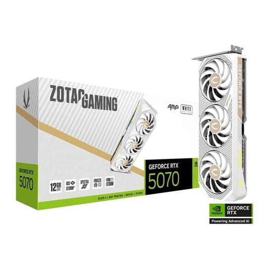 ZOTAC GAMING GeFORCE RTX 5070 AMP 12GB GDDR7 Graphics Card – WHITE