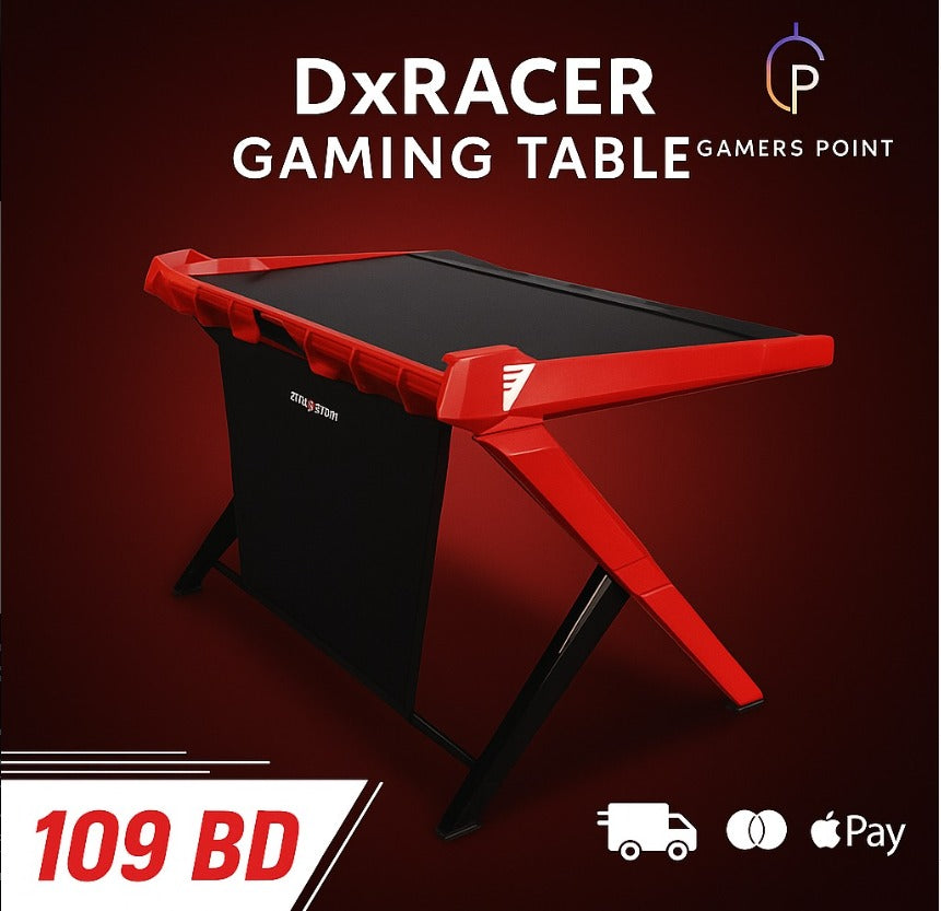 DXRacer Gaming Desk , Professional Game Work Station, Ultimate Gaming Comfort for PC Gamer, Black & Red Gaming Table