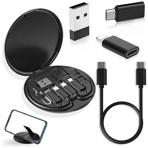 60W Type-C To USB C To Micro To Lighting Fast Charging Cable Adapter Kit for IPhone 14 15 13 Pro OTG Converter Multi Storage Box - bahrain KIT Gamers Point 9.000 