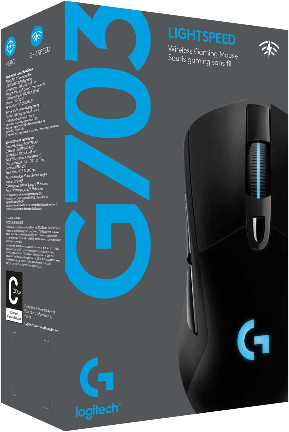 Logitech G703 LIGHTSPEED Wireless Gaming Mouse (910-005094) – Black Gamers Point Bahrain