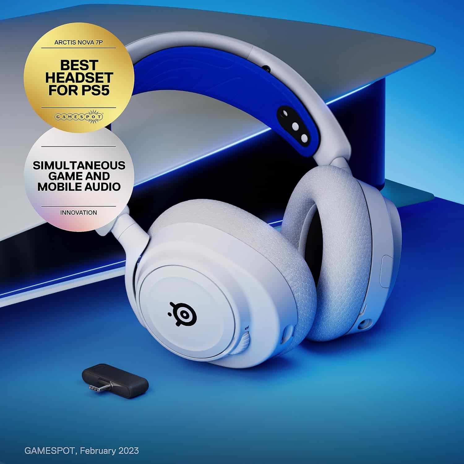 SteelSeries Arctis Nova 7P Wireless Multi-Platform Gaming Headset – White