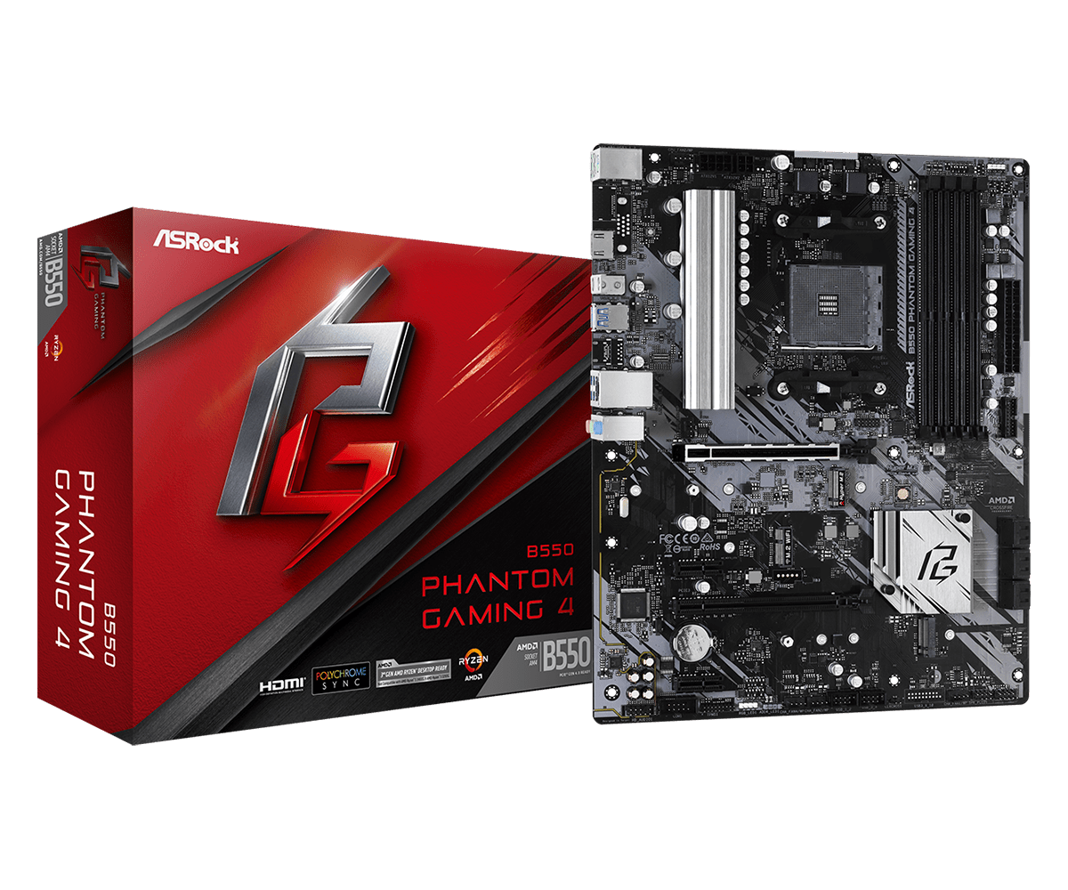 ASRock B550 Phantom Gaming 4 AC – لوحة أم للألعاب AM4 مع WiFi AMD AMD Motherboard  Gamers Point