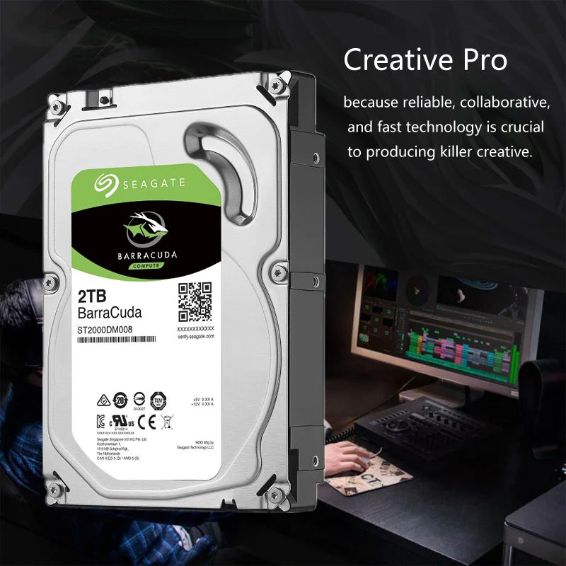 Seagate 2TB Hard Drive Disk HDD Desktop Internal HD 2000GB Harddisk 7200RPM 256M Cache 3.5" 6Gb/s Cache SATA III for PC Computer