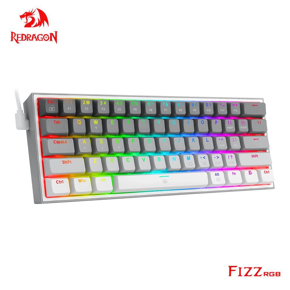 REDRAGON Fizz K617 RGB USB Mini Mechanical Gaming Wired Keyboard Red Switch 60% Redragon Keyboards  Gamers Point