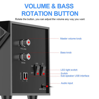 REDRAGON Toccata GS700 gaming speakers aux 3.5mm stereo surround music RGB 2.1 heavy bass sound bar for computer PC loudspeakers - bahrain Redragon Computer Speakers  Gamers Point