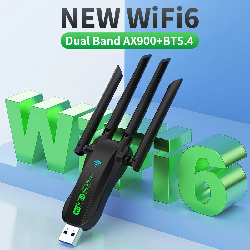 VAORLO WiFi 6 AX900 USB 3.0 Adapter + Bluetooth 5.4 | Gamers Point Bahrain
