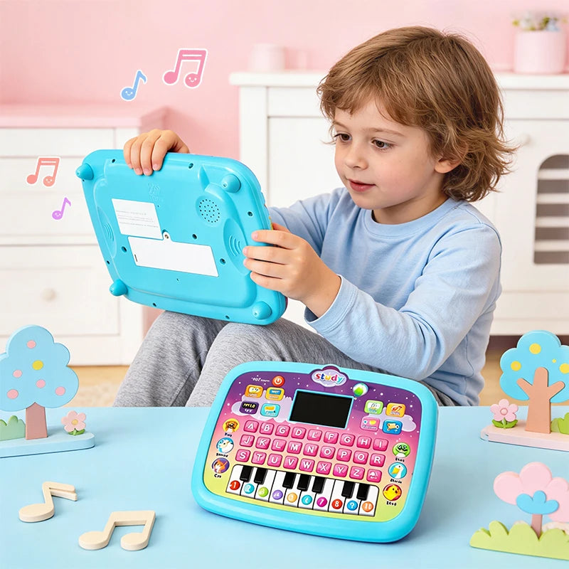 Interactive Educational Tablet PC Toy for Kids, LED Kids Tablet with Number & Alphabet Learning