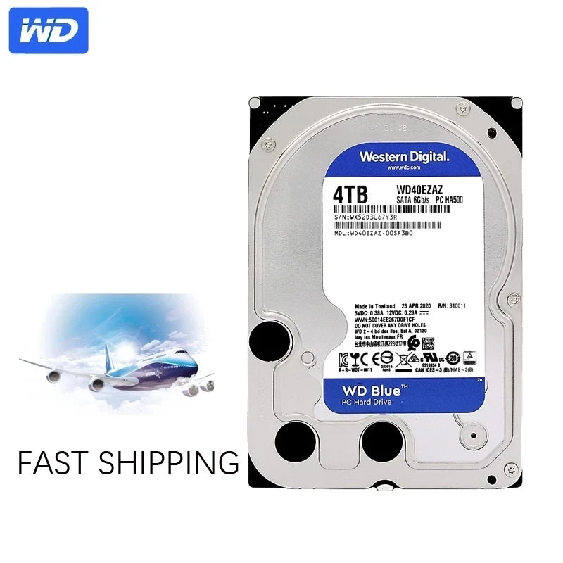 Western Digital WD BLUE 4TB 6TB 3.5" Hard Drive Disk SATA III 5400 RPM 500GB 1T 2TB HD Hard disk For Monitoring Desktop Computer