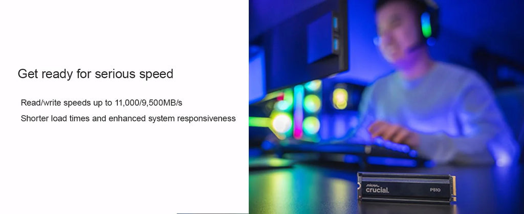 Crucial P510 1TB 2TBGen5 NVMe SSD,PCIe 5.0 M.2 2280 SSD, Internal Solid State Drive, Compatible with Laptop, Desktop(OEM Pack)