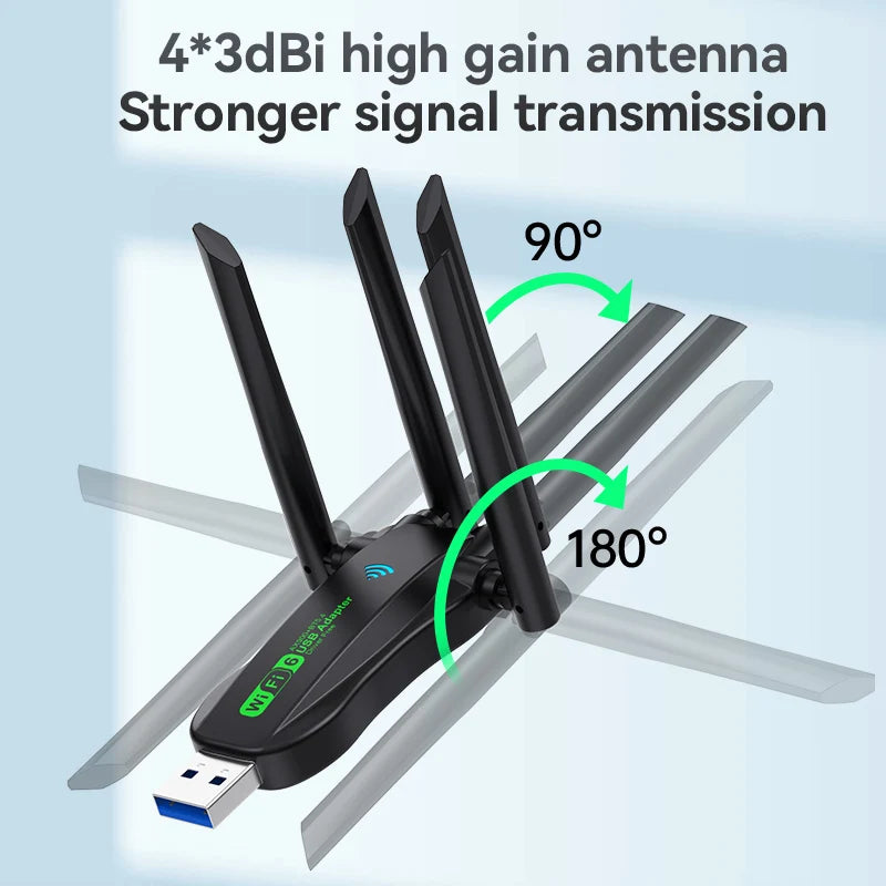VAORLO WiFi 6 AX900 USB 3.0 Adapter + Bluetooth 5.4 | Gamers Point Bahrain