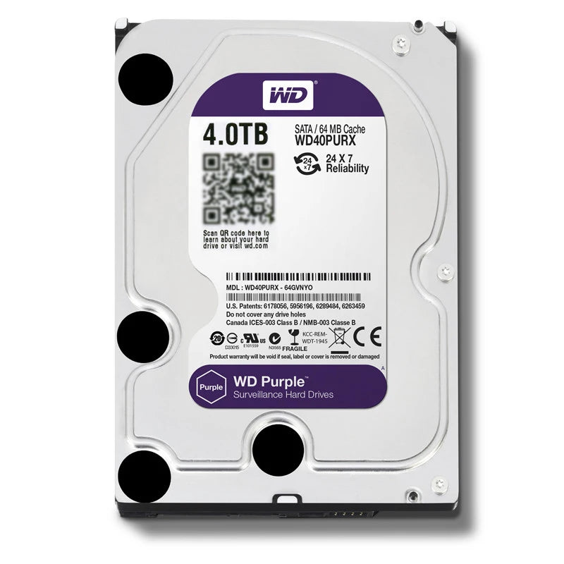 WD Purple 500GB Surveillance Internal Hard Drive Disk 3.5" 64M Cache SATA III 6Gb/s 1TB 2TB 3TB HDD HD Harddisk for CCTV DVR NVR