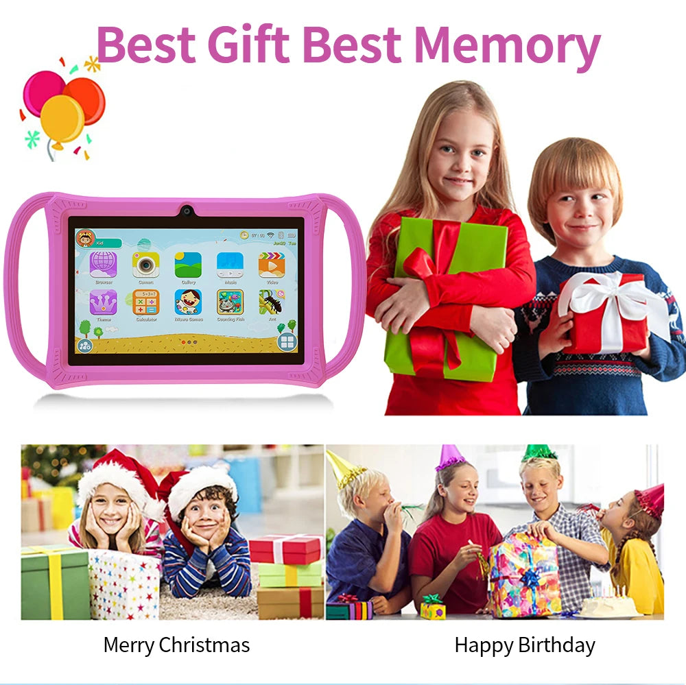 7.0 Inch Kids Tablet Android 12 Quad Core 4GB+64GB WiFi Bluetooth Educational Software Tablets Children's Gifts