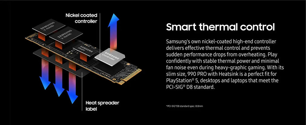 SAMSUNG 990 PRO SSD 4TB PCIe 4.0 M.2 2280 Internal Solid State Hard Drive for High End Computing Gaming Heavy Duty Workstation