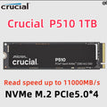 Crucial P510 1TB Gen5 NVMe SSD, Up to 11,000 MB/s PCIe 5.0 M.2 2280 Internal Solid State Drive, for Laptop/ Desktop,OEM package