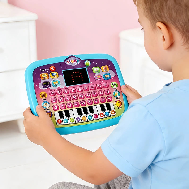 Interactive Educational Tablet PC Toy for Kids, LED Kids Tablet with Number & Alphabet Learning