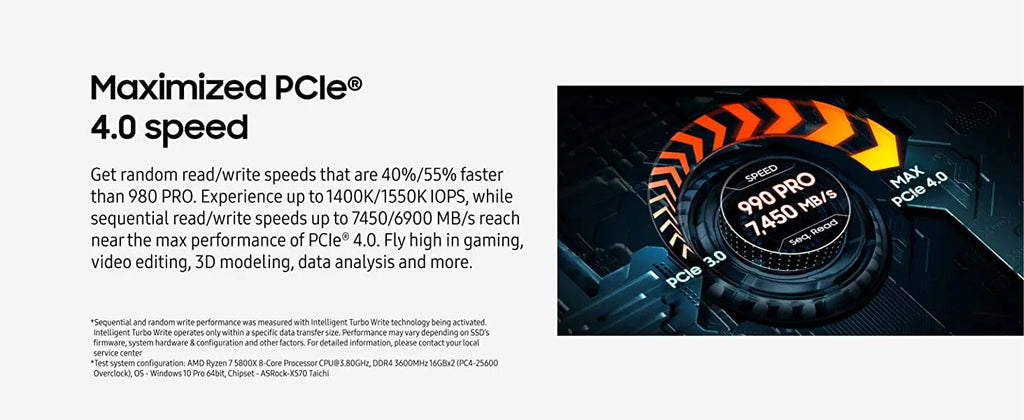 SAMSUNG 990 PRO SSD 4TB PCIe 4.0 M.2 2280 Internal Solid State Hard Drive for High End Computing Gaming Heavy Duty Workstation