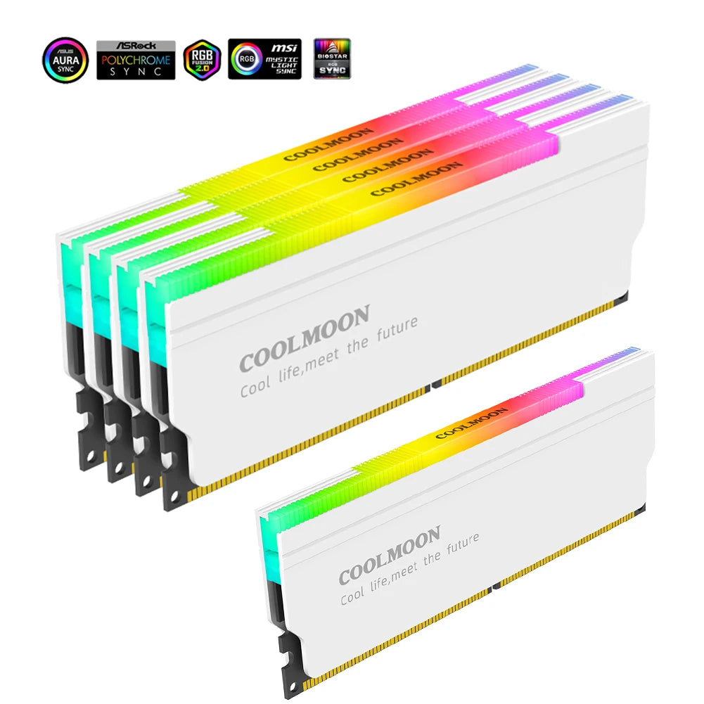 RAM Heatsink Aura Sync DDR4 DDR3 Memory Heat Sink with Thermal Silicone Pad for Desktop Computer PC Memory