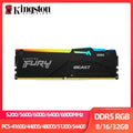 Kingston FURY Beast RGB DDR5 RAM 8GB 16GB 32GB 5200 5600 6000 6400 6800MHz Desktop AMD Intel CPU Motherboard Memory 288 PIN 1.1V
