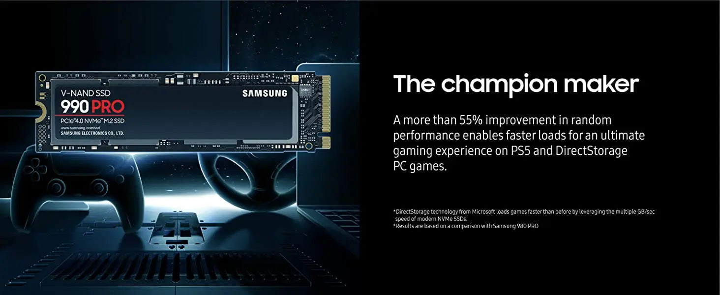 SAMSUNG 990 PRO SSD 4TB PCIe 4.0 M.2 2280 Internal Solid State Hard Drive for High End Computing Gaming Heavy Duty Workstation