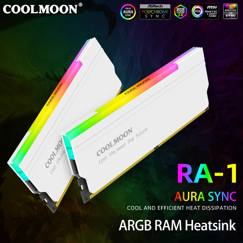 RAM Heatsink Aura Sync DDR4 DDR3 Memory Heat Sink with Thermal Silicone Pad for Desktop Computer PC Memory