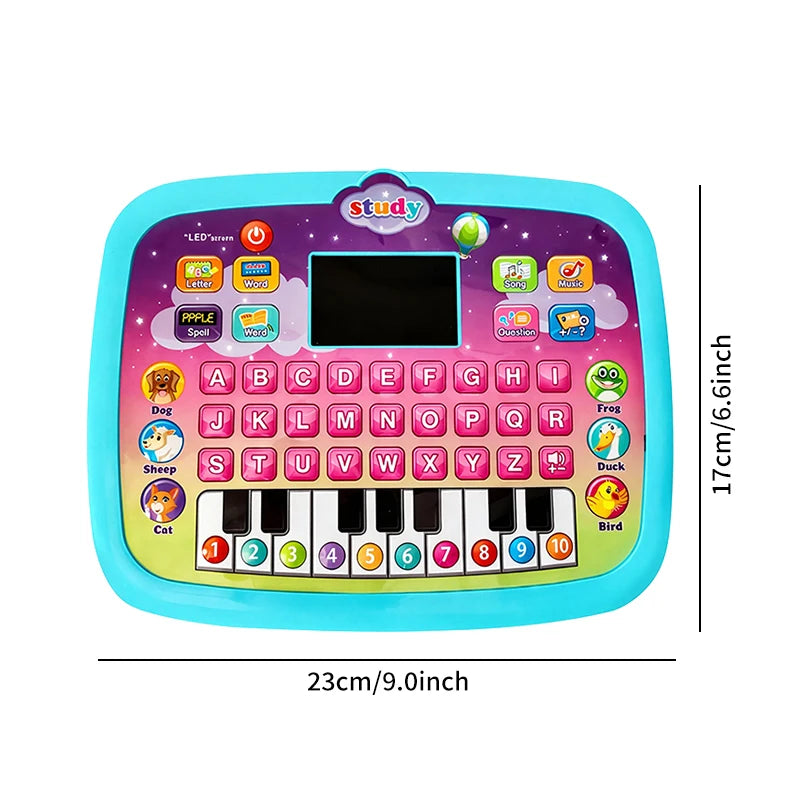 Interactive Educational Tablet PC Toy for Kids, LED Kids Tablet with Number & Alphabet Learning
