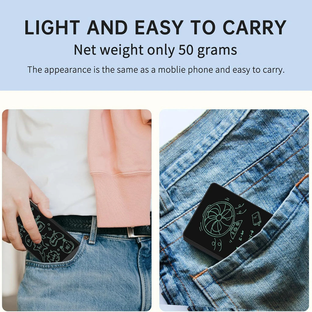 6.5" Full Screen LCD Writing Tablet, Portable Digital Notepad, Lightweight Pocket Design, Ideal For Creative Sketching Drafting