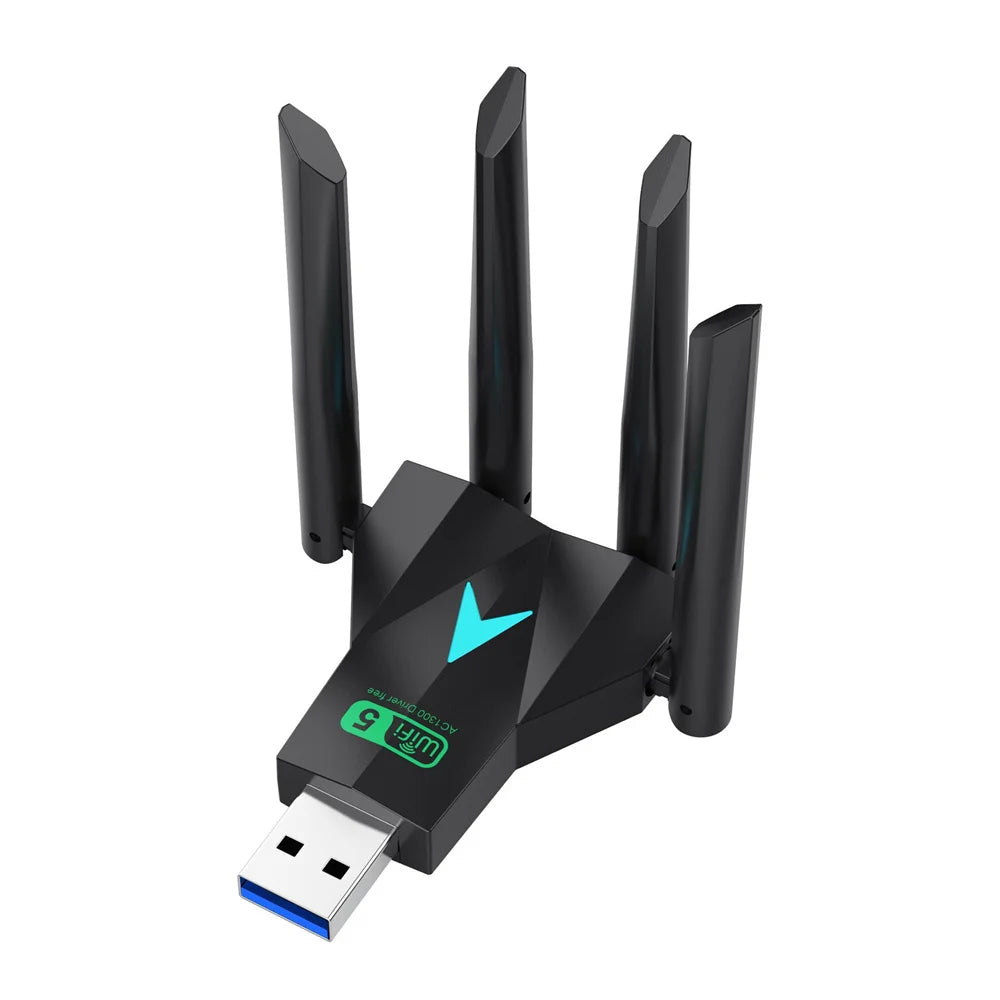 WIFI 1300Mbps Dual-Band USB 3.0 Wi-Fi Adapter (4 Antennas) | Gamers Point Bahrain 1300