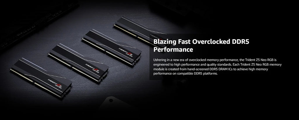 G.Skill DDR5 Trident Z5 NEO RGB Series (16GBx2 )/ (24GBx2)/(32GBx2)Ram 288-Pin SDRAM 6000MHz (AMD Expo) Dual Channel Desktop RAM