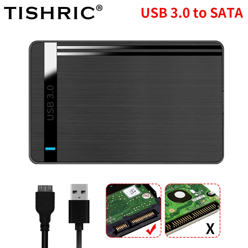 TISHRIC HDD Case SATA to USB3.0  HDD Enclosure 2.5 inch Hard Drive Case Support  6Gbps Mobile External HDD Case for PC Laptop - BAHRAIN TISHRIC CASE  Gamers Point