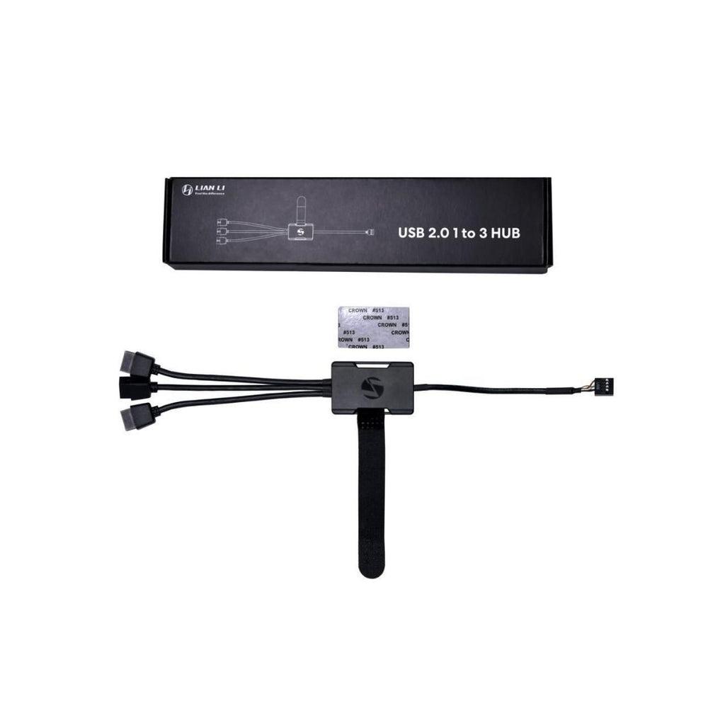 Lian-Li Internal USB 2.0 1-to-3 Expansion Hub Black Compact