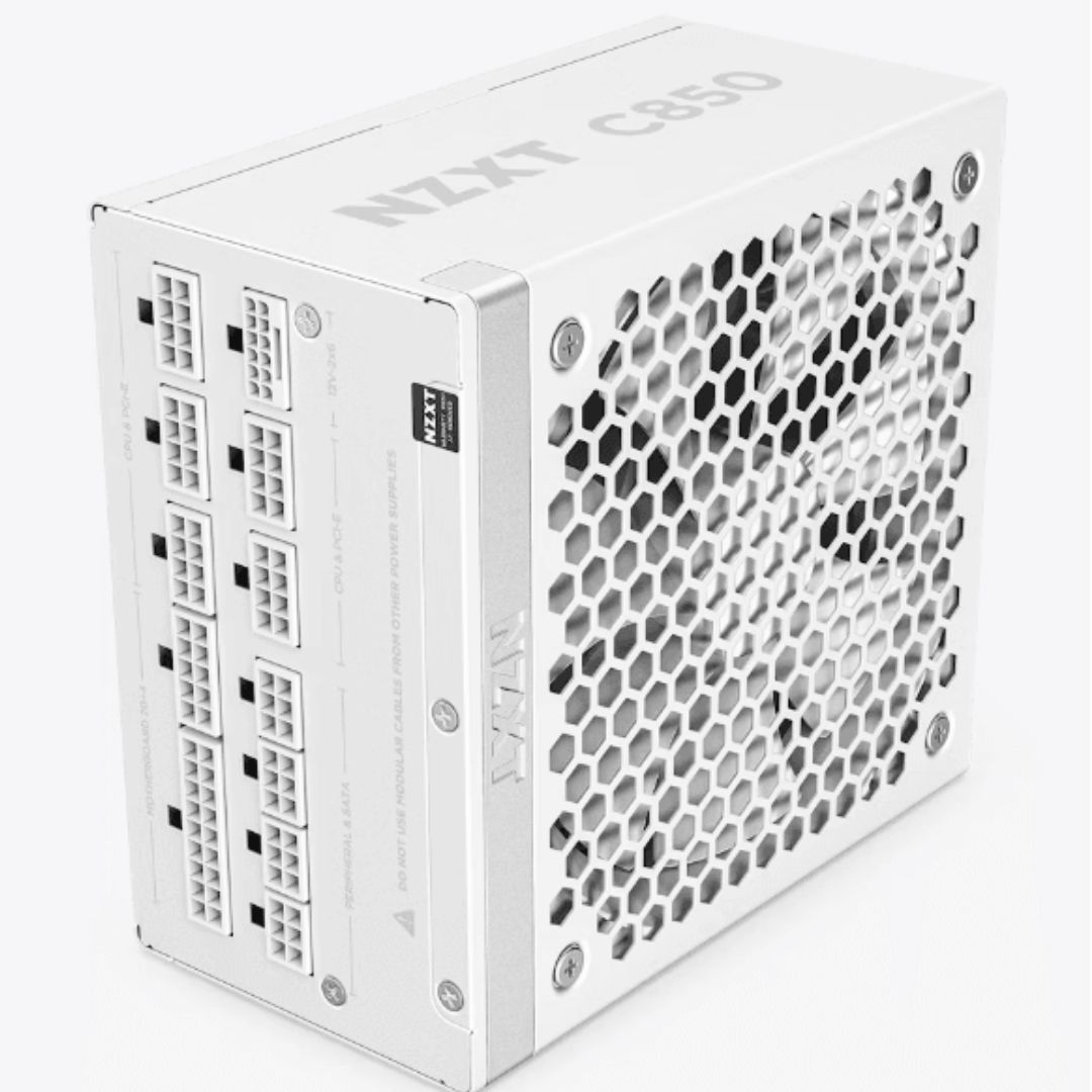 NZXT Gold C850 850W 80+ Gold Fully Modular ATX 3.1 PSU (White)