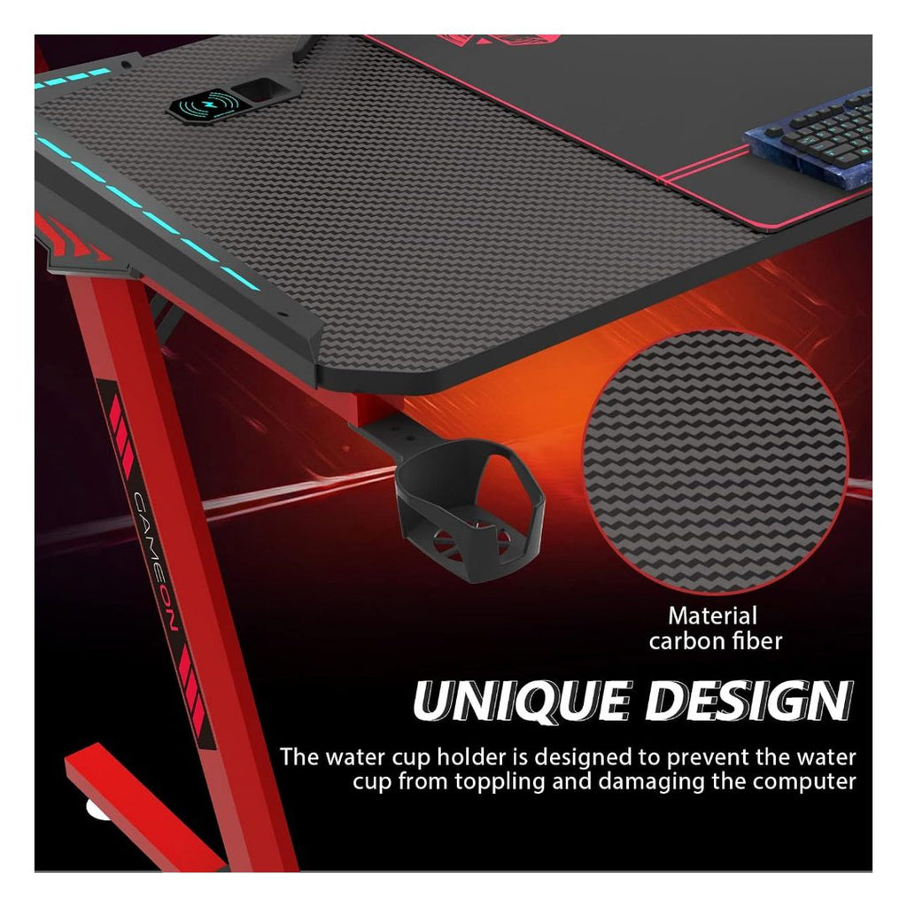 GAMEON Phantom XL-R L-Shaped RGB Gaming Desk with Wireless Charger