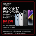 iPhone 17 Pre-Order — BD 300 Secure Deposit. Apple Pre-Order  Gamers Point