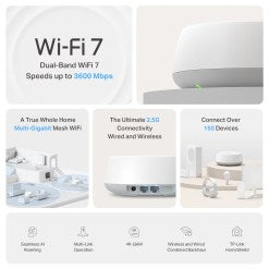 TP-Link Deco BE25 BE5000 Mesh Wi‑Fi 7 System 3-Pack