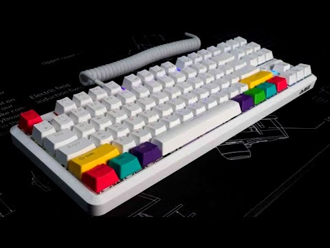 AJAZZ K870T 87 Keys Wireless Mechanical Keyboard Blue/Red Switch White | Gamers Point Bahrain